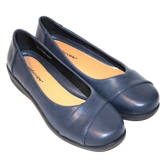 Comfortview Shoes Indigo Blue Women's Size 9 M Slip On Flats Comfort View EUC - Picture 1 of 6